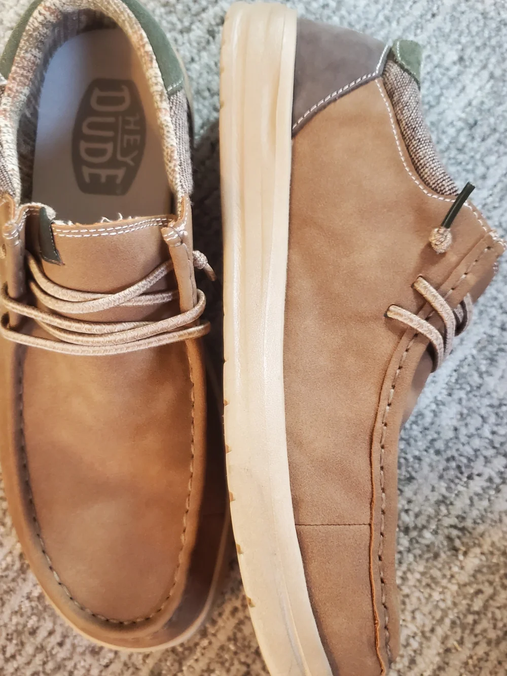 Hey Dude Men's Suede Sneaker Boat Shoe in Tan - Picture 9 of 11